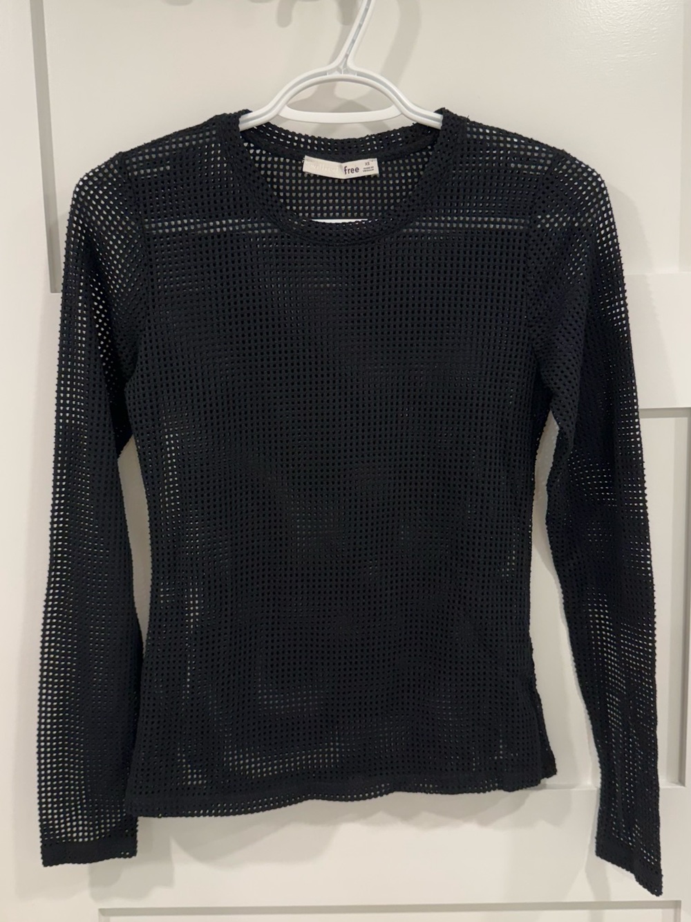 Aritzia Wilfred Free Black Mesh Long-Sleeve Top